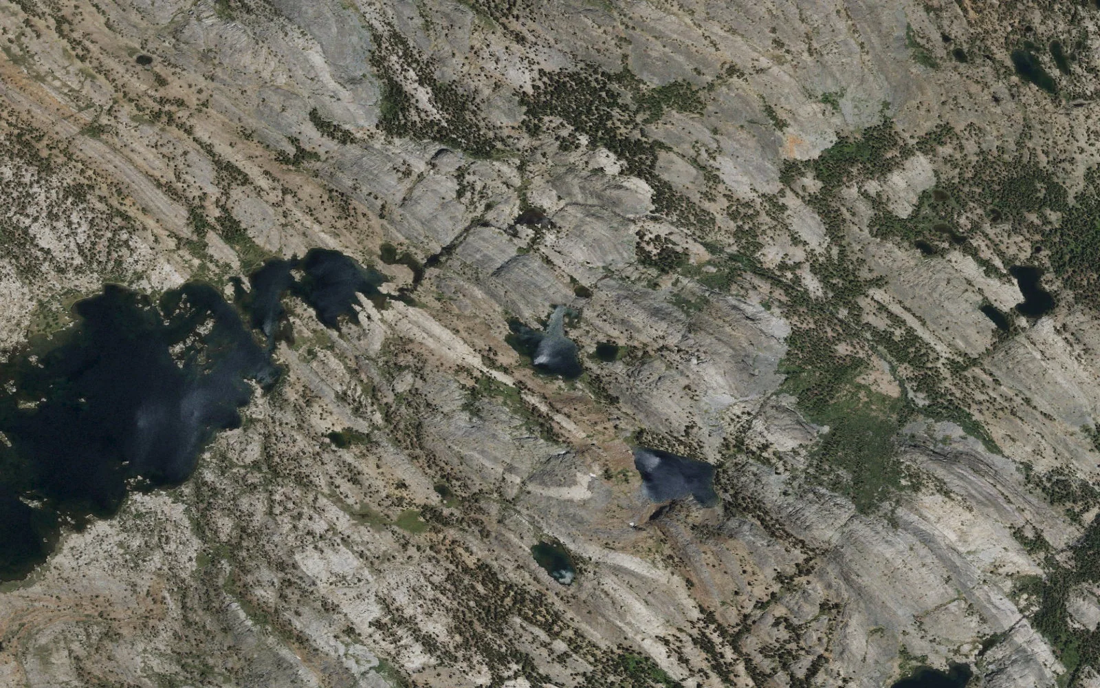 Aerial view centered on Emerald Lake