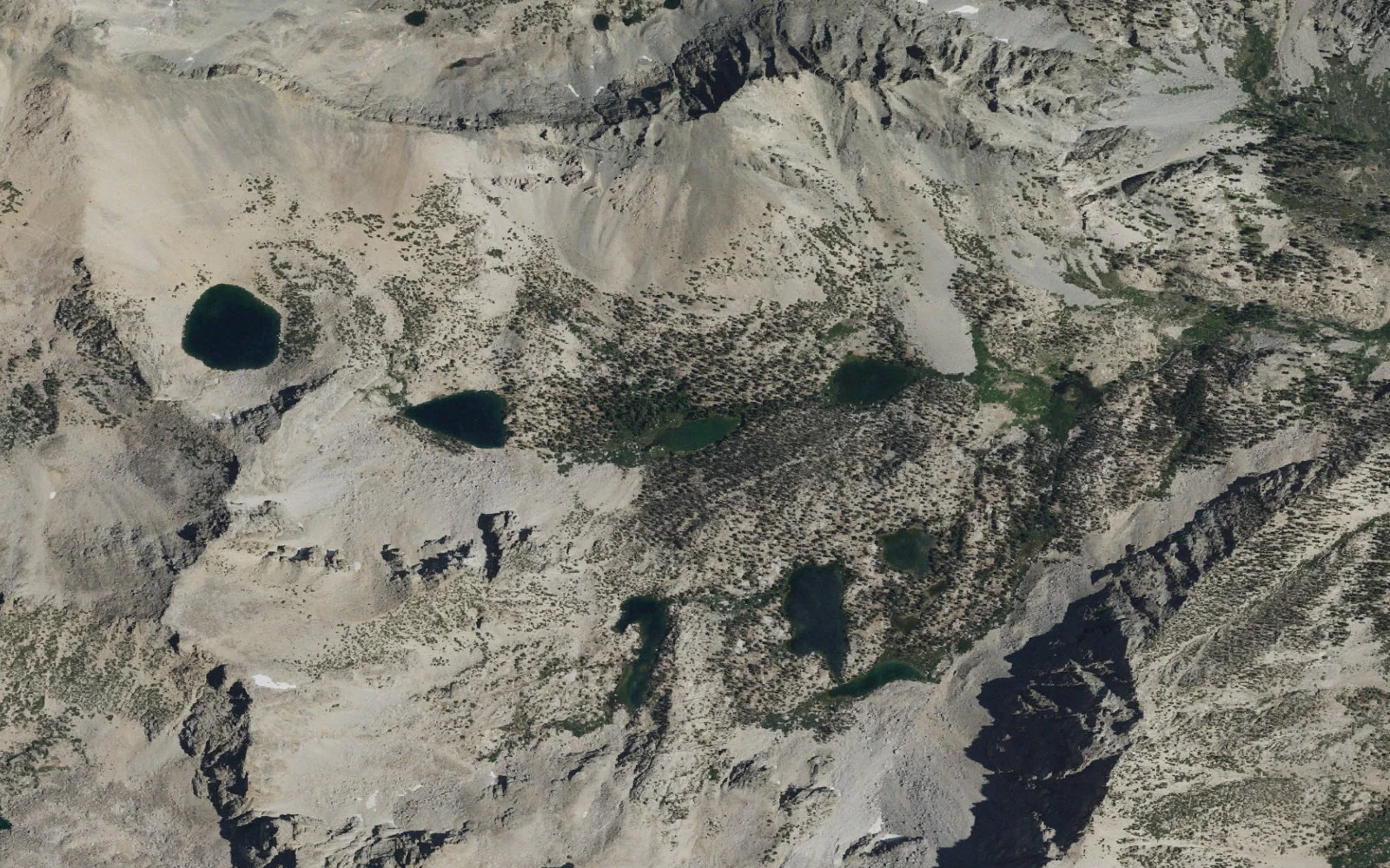 Aerial view centered on Flower Lake