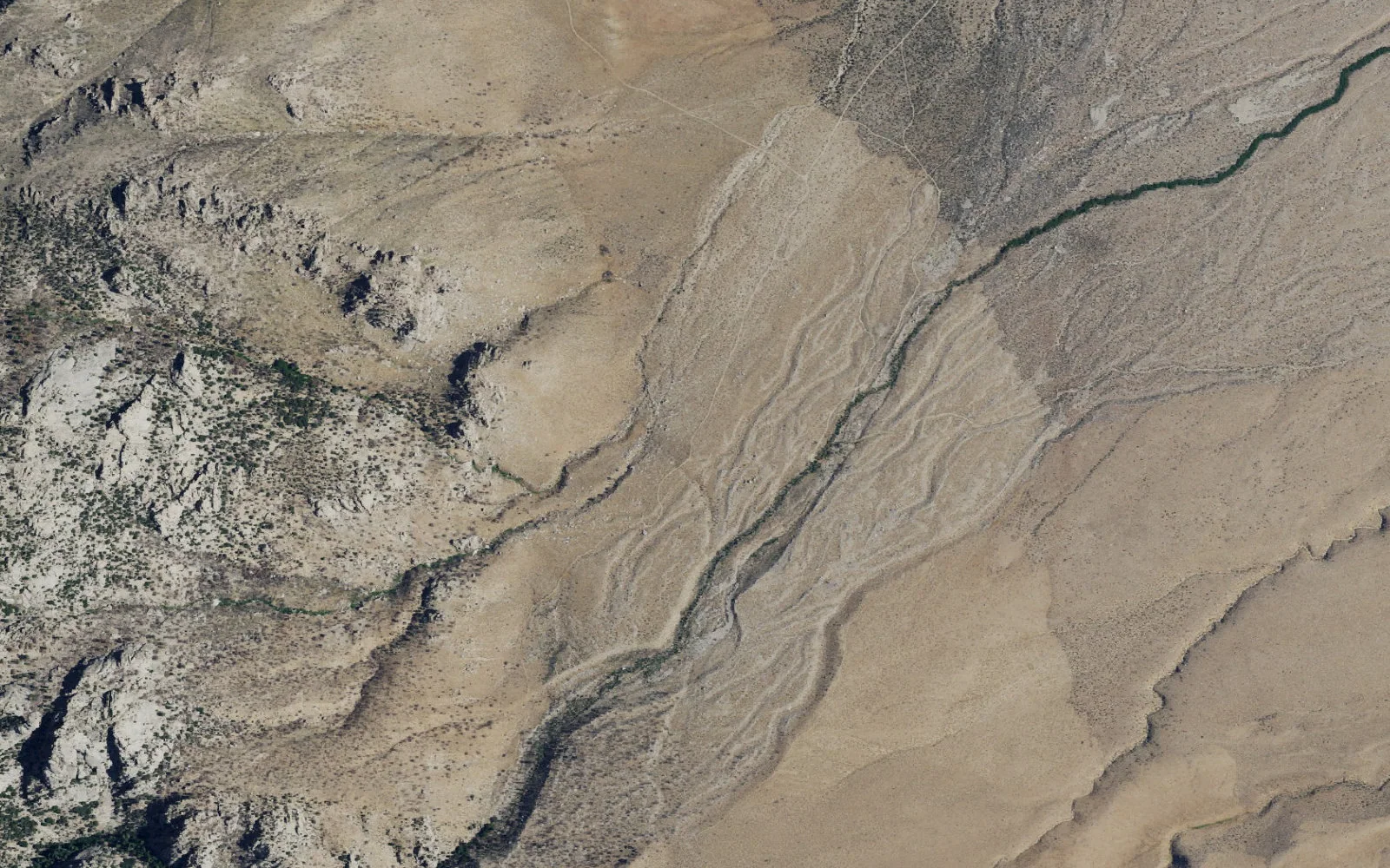 Aerial view centered on George Creek upper corridor