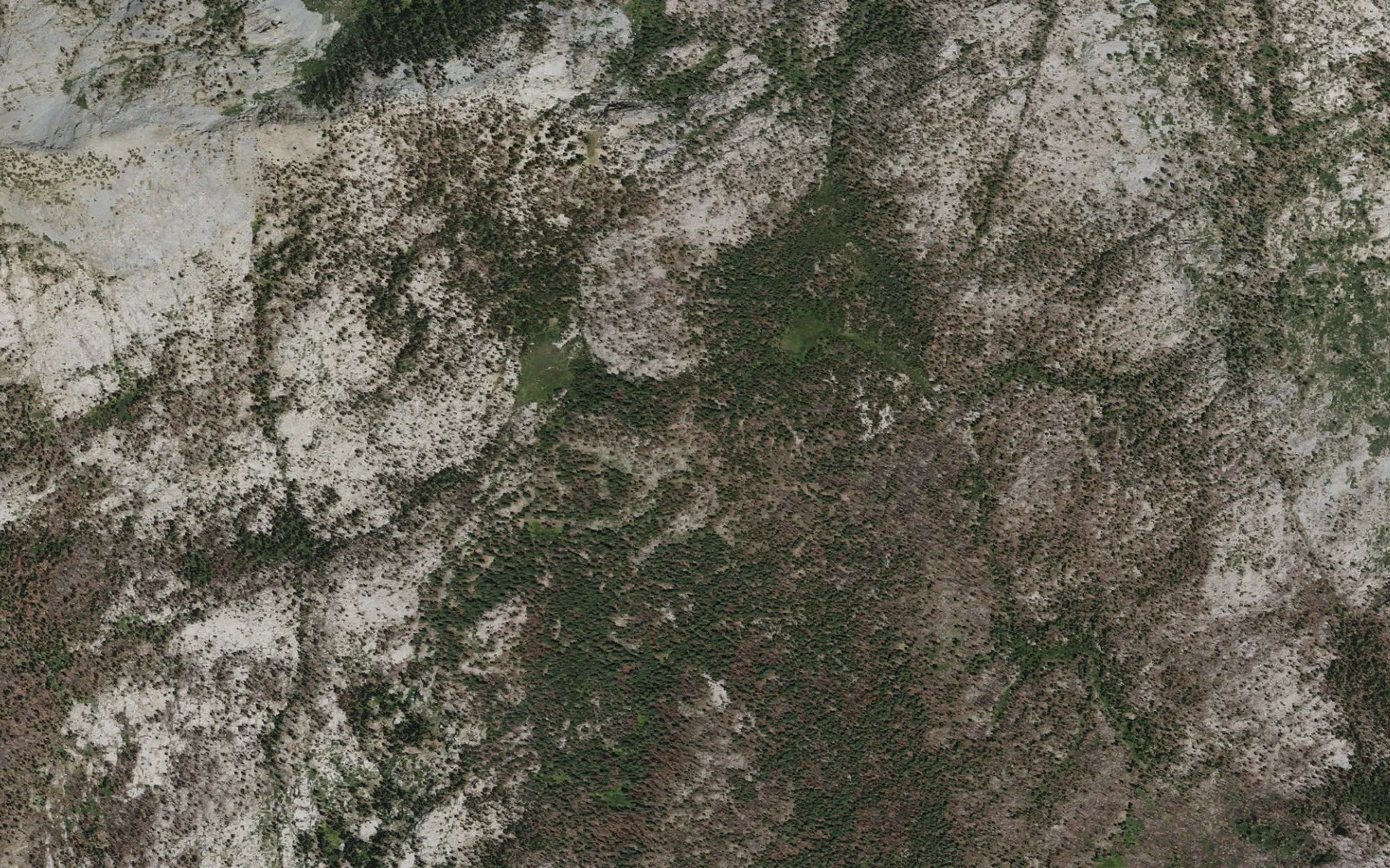 Aerial view centered on Granite Stairway