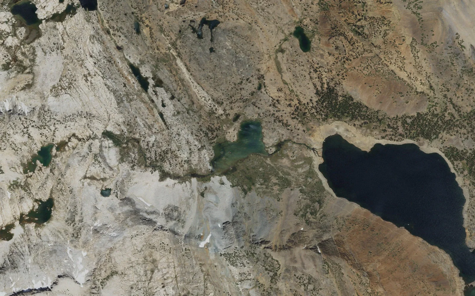 Aerial view centered on Greenstone Lake