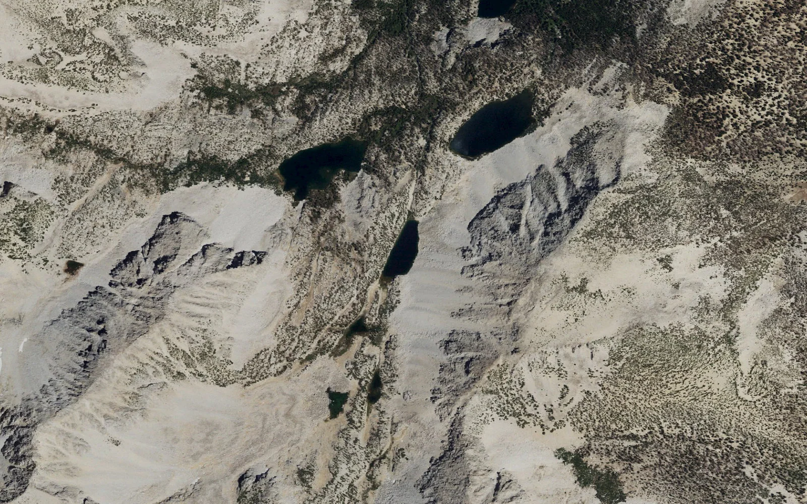 Aerial view centered on Hilton Creek Lakes