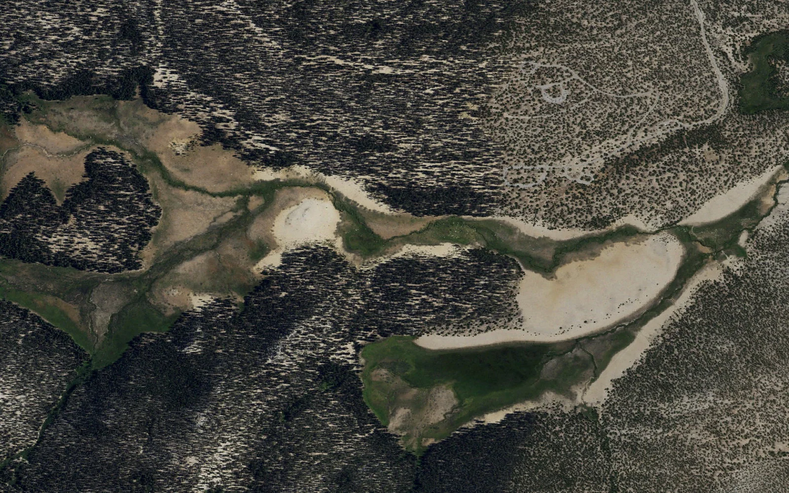 Aerial view centered on Horseshoe Meadow