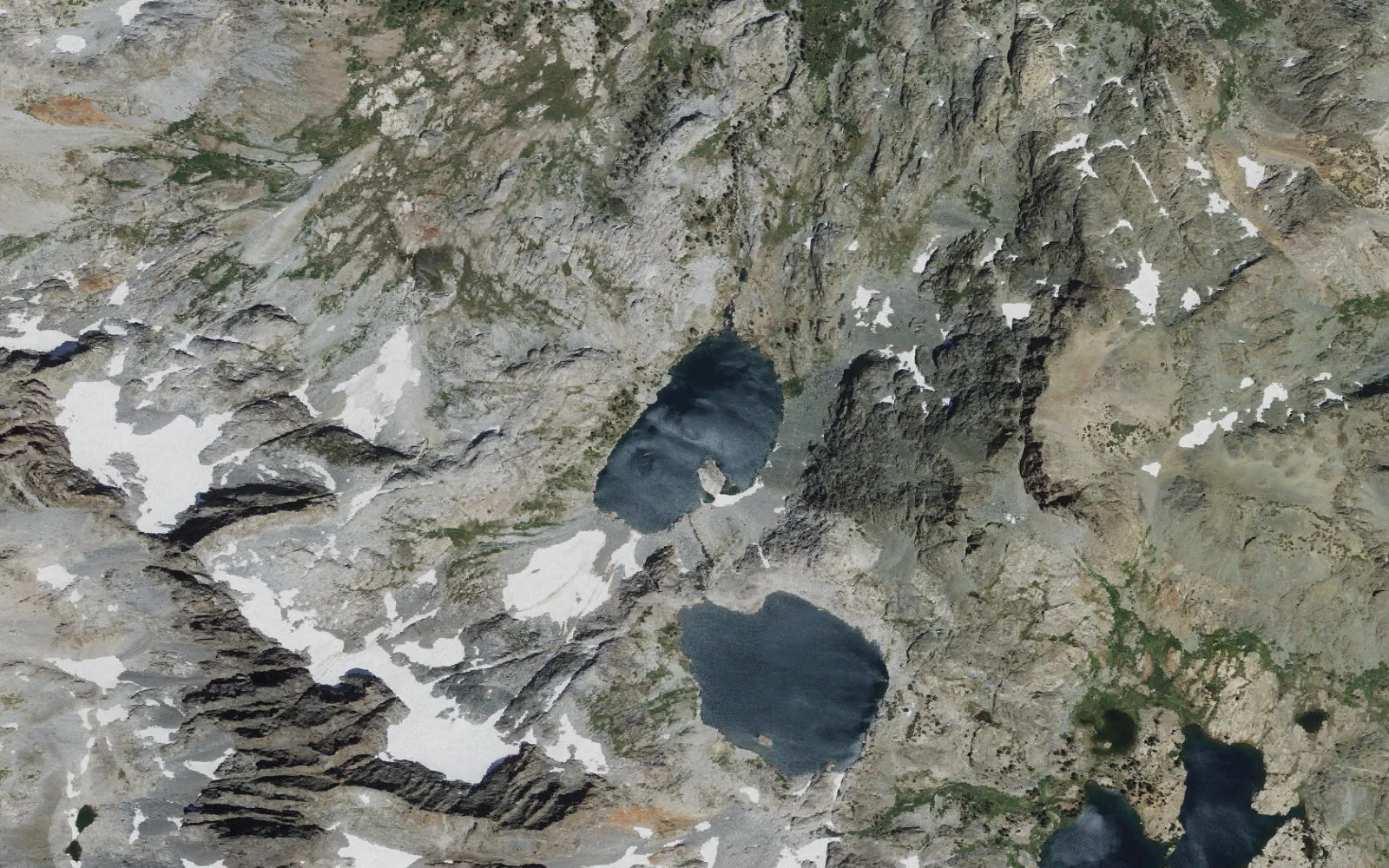 Aerial view centered on Iceberg Lake