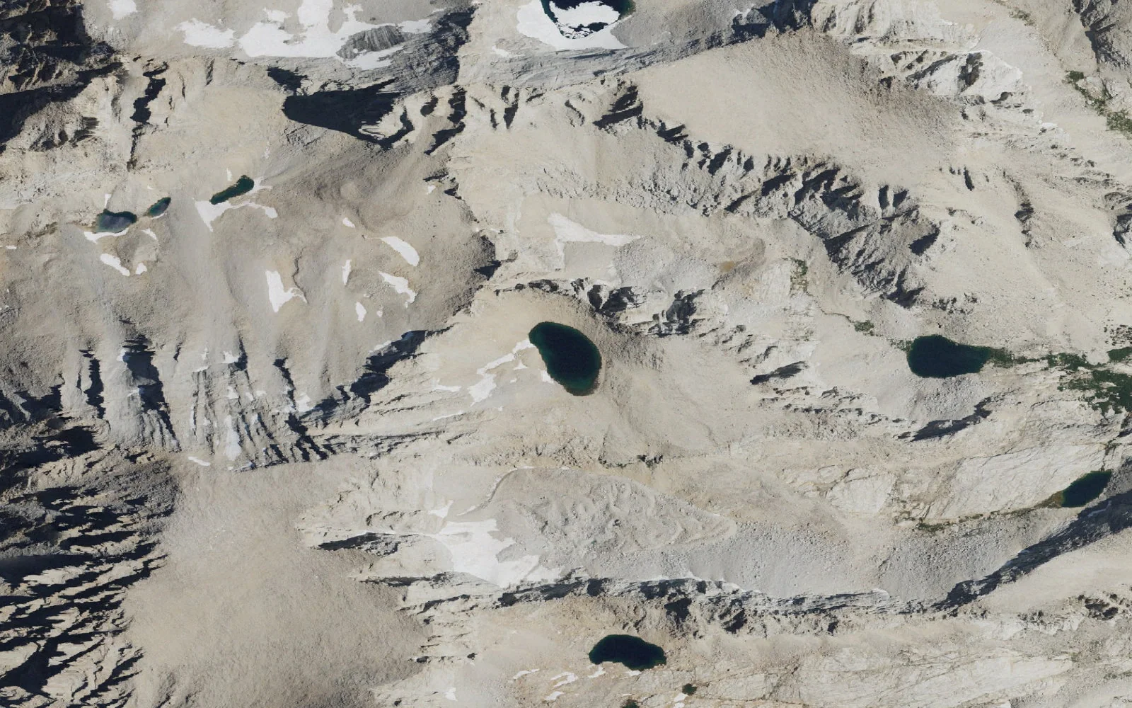 Aerial view centered on Iceberg Lake