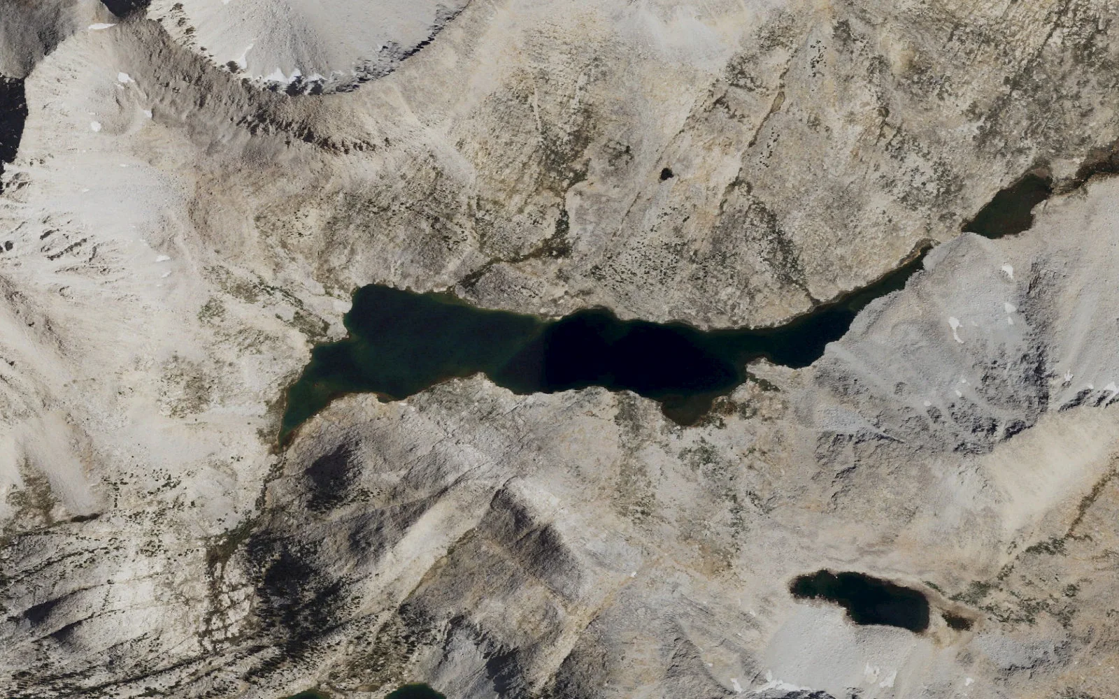 Aerial view centered on Lake Italy