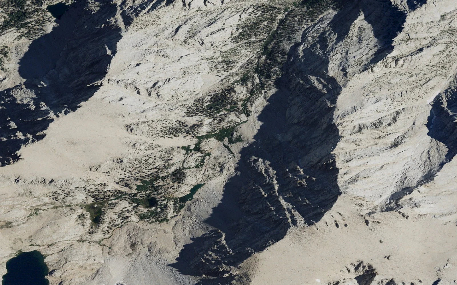 Aerial view centered on Little Meysan Lake