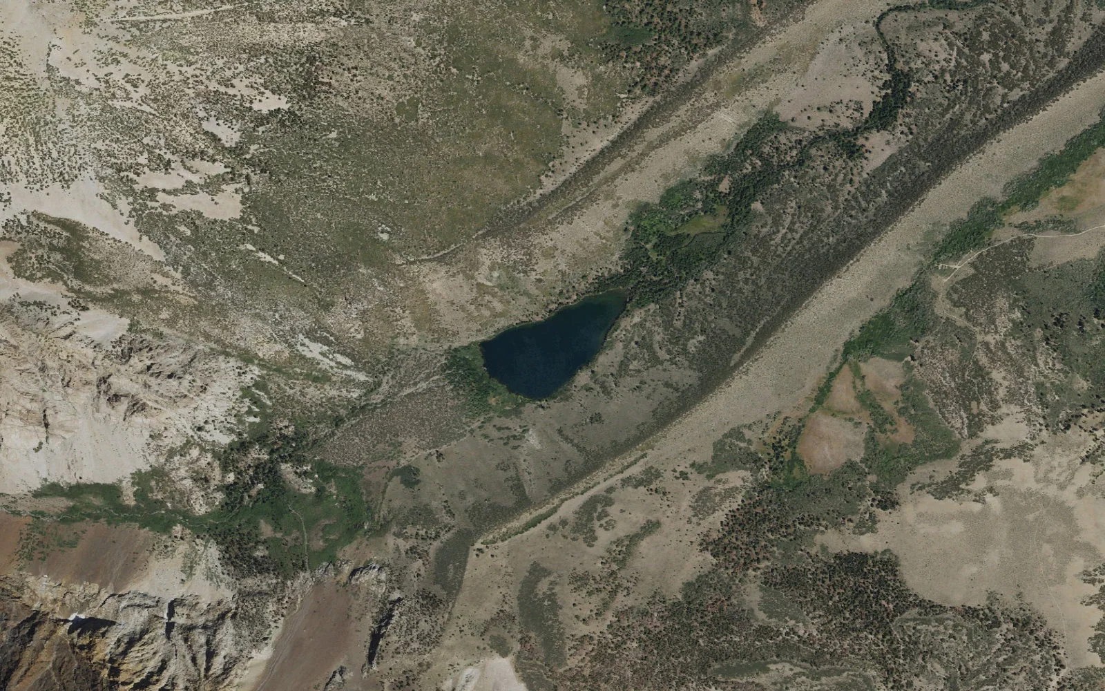 Aerial view centered on Parker Lake