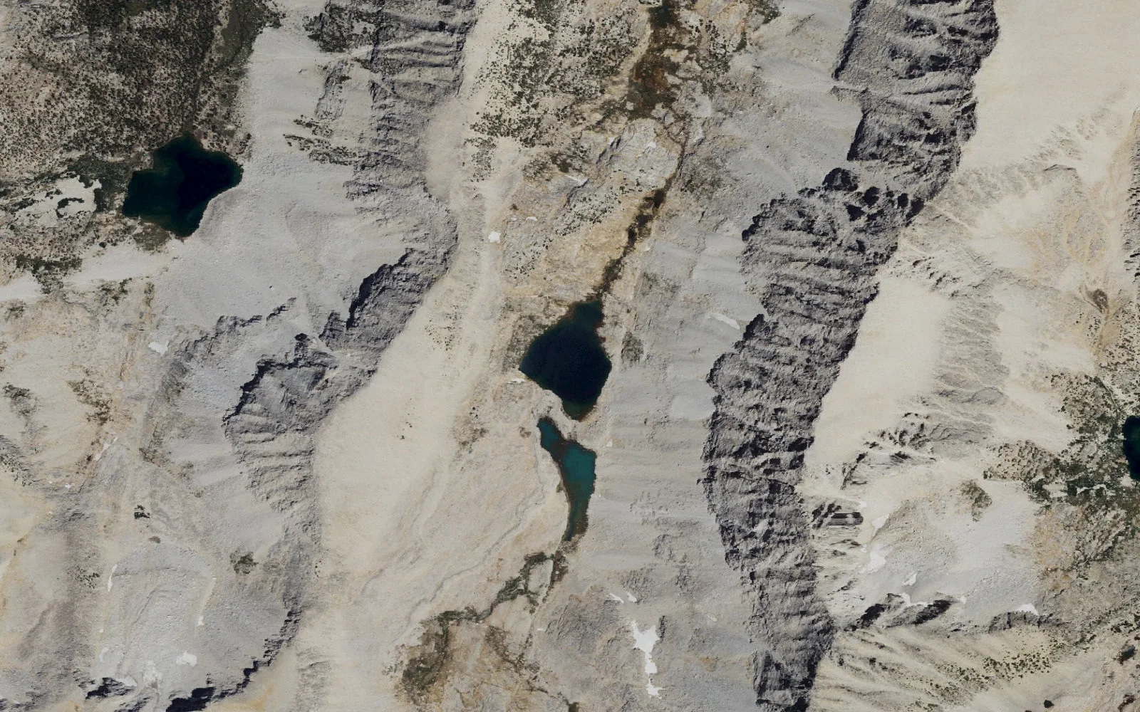 Aerial view centered on Snow Lakes
