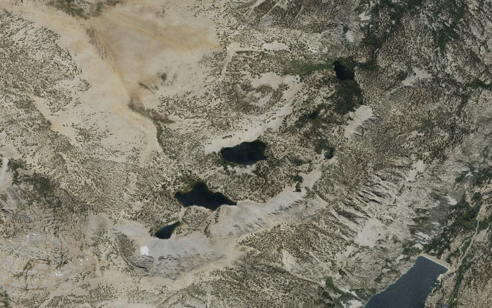 Aerial view centered on Tyee Lakes