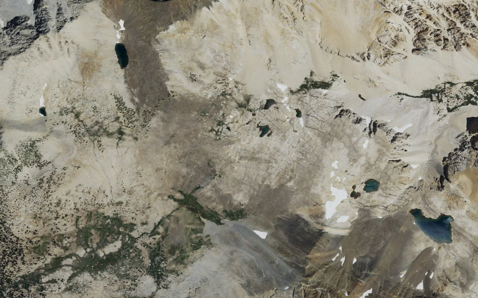 Aerial view centered on Upper Taboose Creek corridor