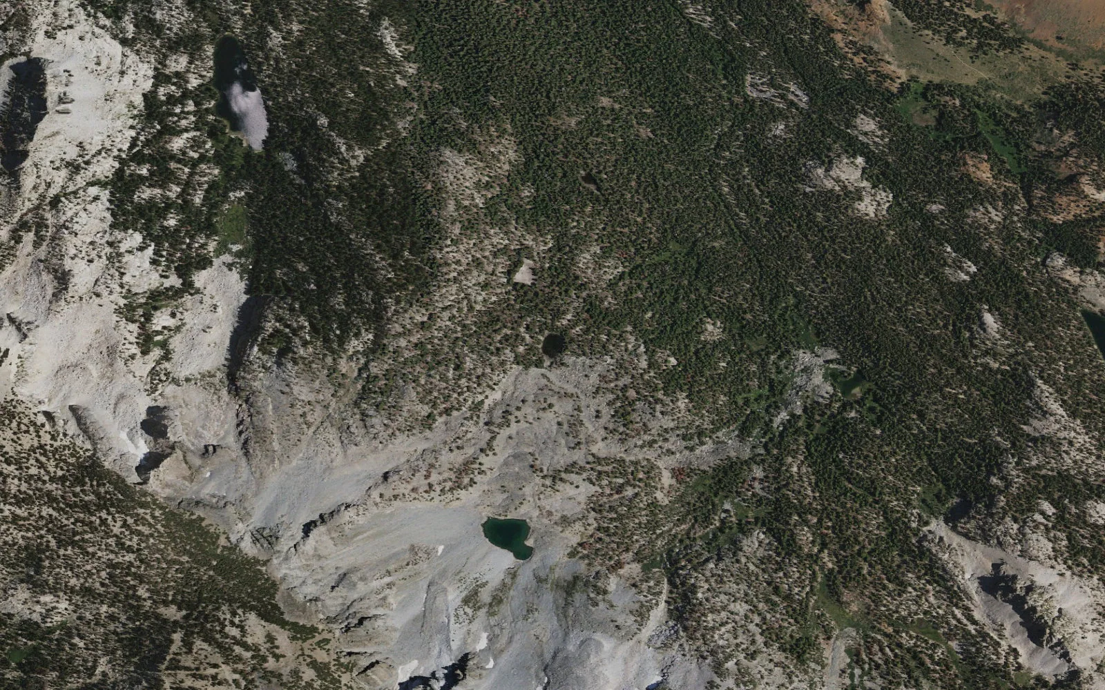 Aerial view centered on Way Lake