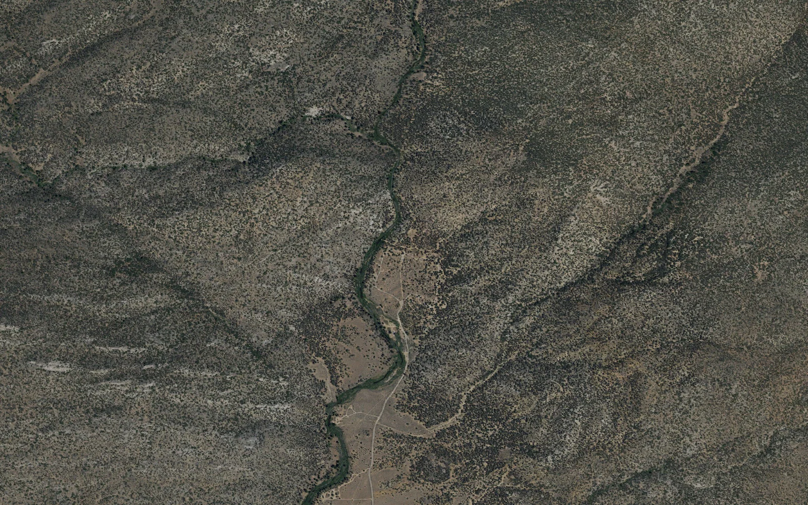 Aerial view centered on Kennedy Meadows Trailhead