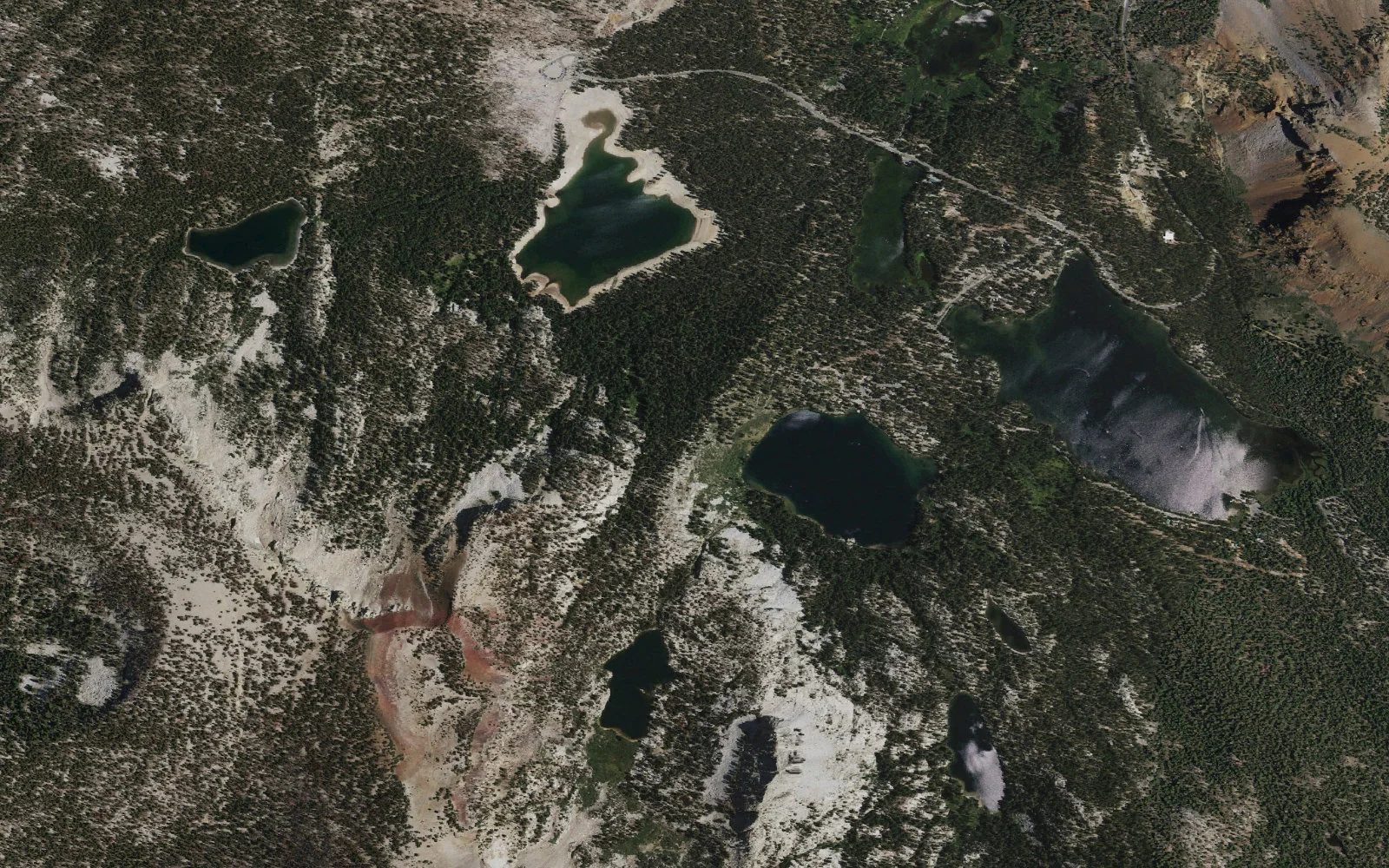 Aerial view centered on Lake George Trailhead