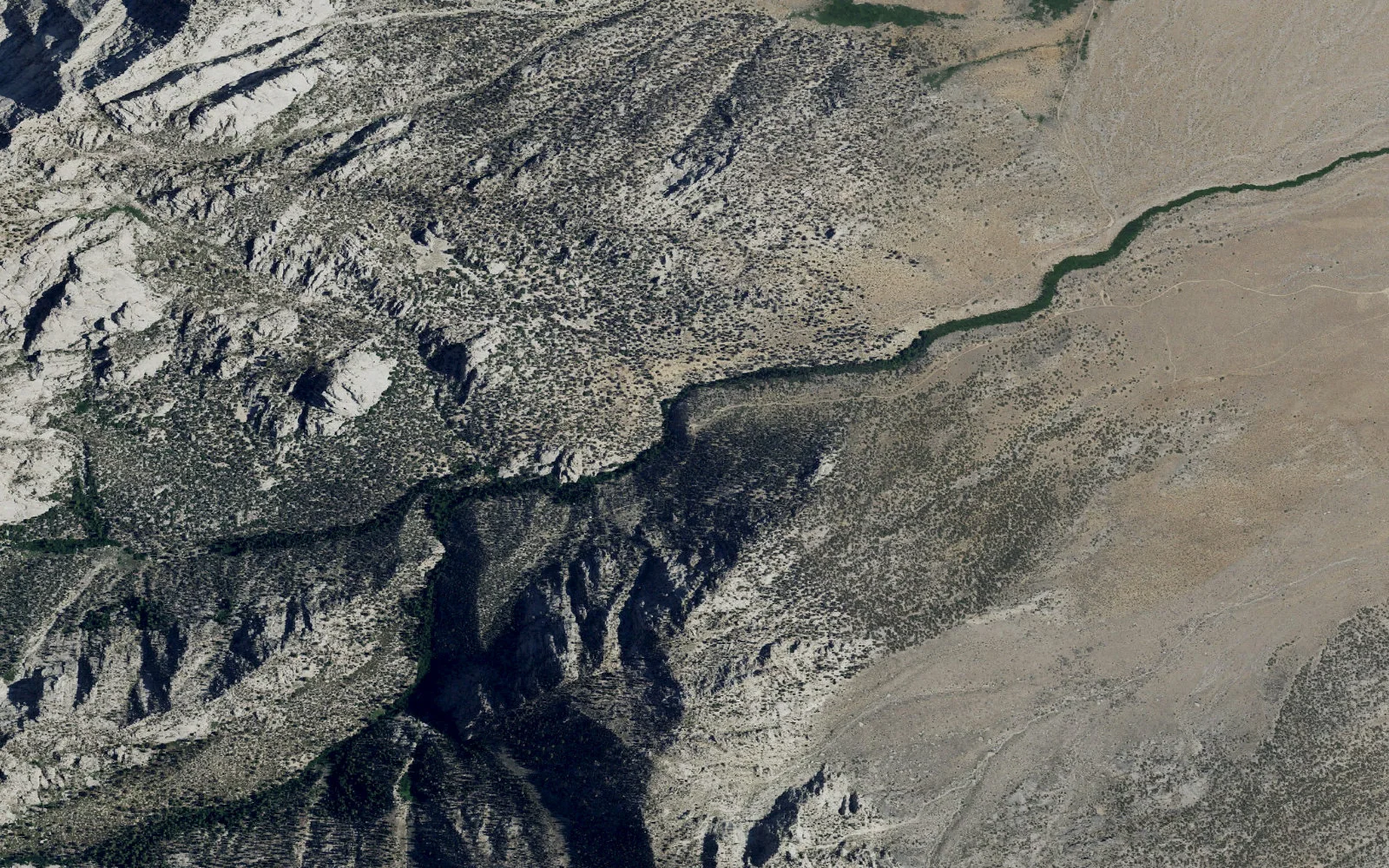 Aerial view centered on Tuttle Creek Trailhead