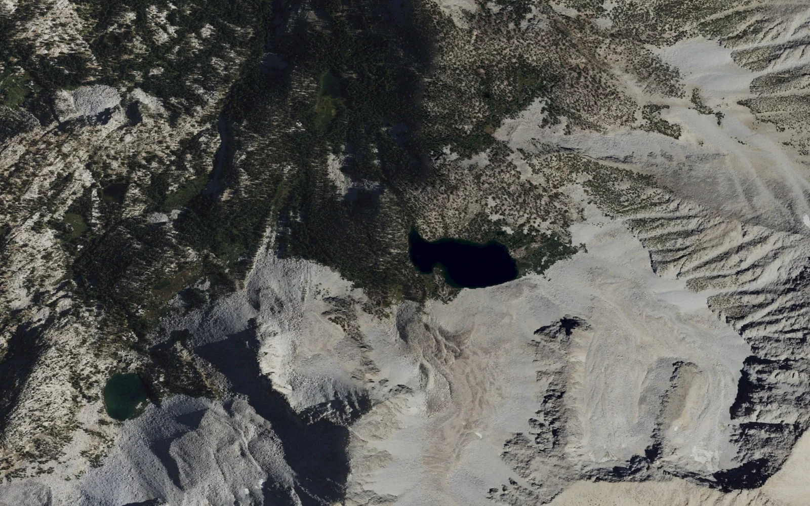 Aerial view centered on Steelhead Lake on the McGee Creek network