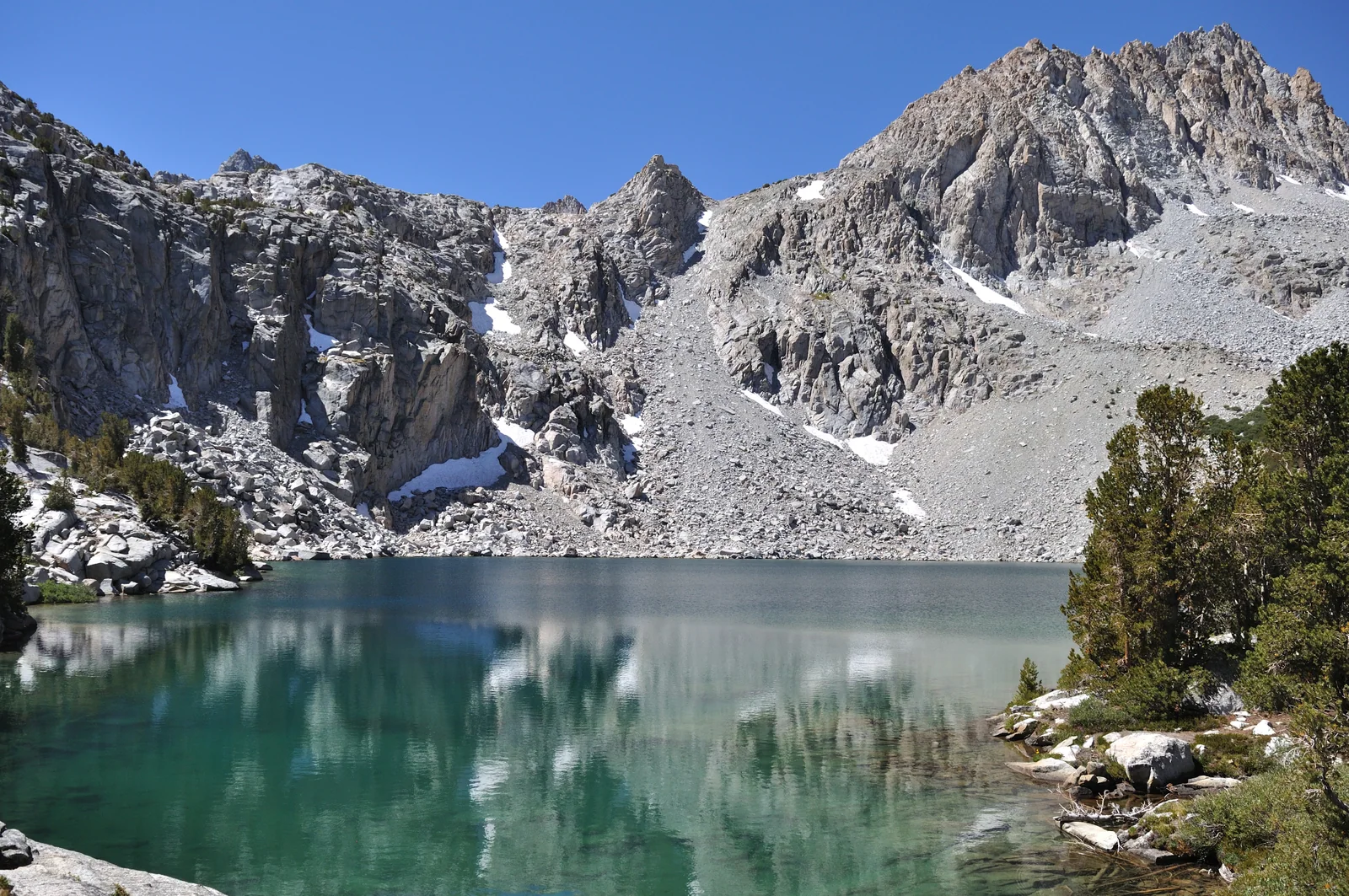 Midnight Lake at the upper end of the Sabrina Basin trail