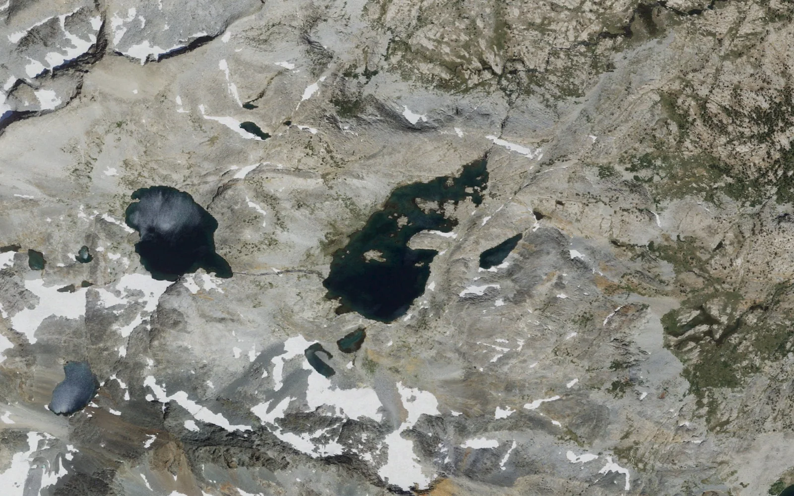 Aerial view centered on Marie Lakes