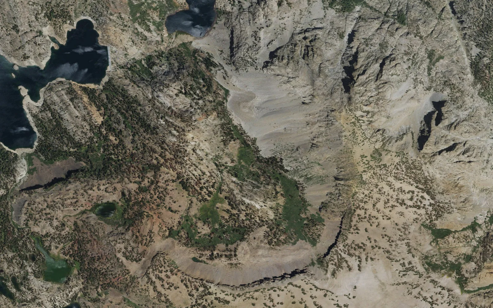 Aerial view centered on Spooky Meadow