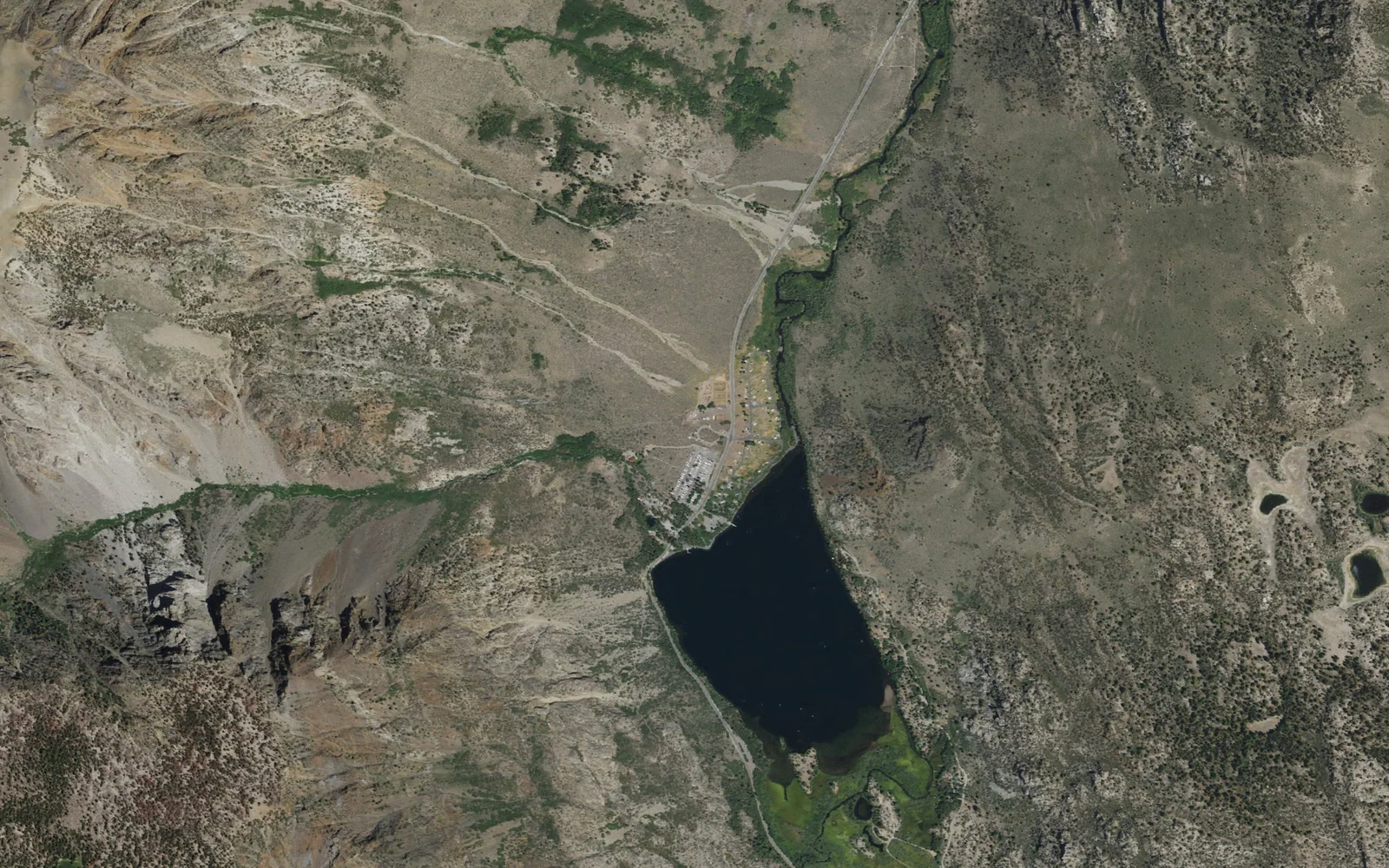 Aerial view centered on Rush Creek Trailhead